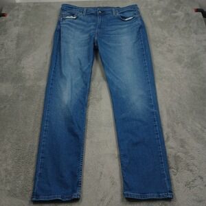 Levis 511 Jeans Mens 38x32 Blue Denim Slim Fit Distressed Pockets Cotton